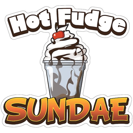 Hot Fudge Sundae Decal Concession Stand Food Truck Sticker